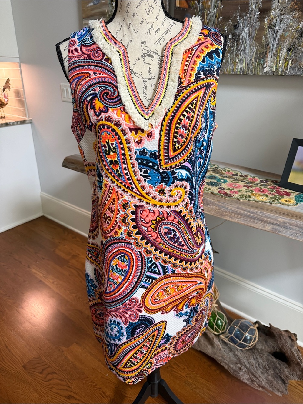 Laundry by Shelli Segal Multicolor Embroidered Trim Dress - Picture 1 of 4